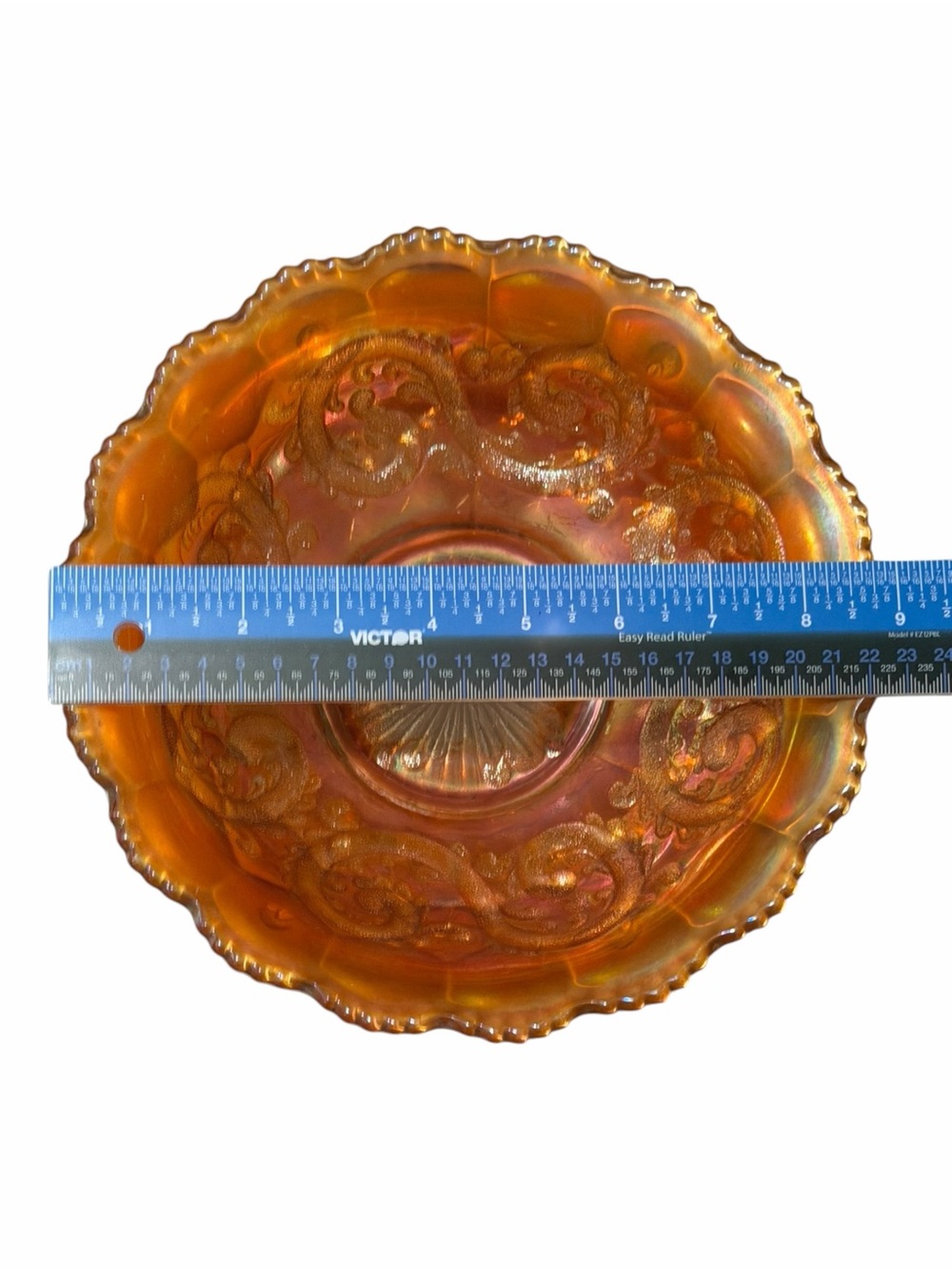 Antique Fenton Feathered Serpent Carnival Glass Deep Round Bowl Marigold - Picture 4 of 6